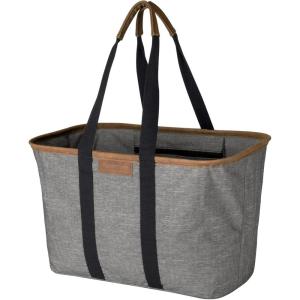 CleverMade EcoBasket Reusable Grocery Tote – Collapsible Storage Shopping Organizer – Heavy Duty Utility Bag Home(Grey/Black (30l) – Luxe – Pack of 1)