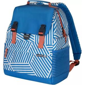 CleverMade Insulated Backpack Cooler Bag – 18 Can Leakproof Cooler Backpack with Bottle Opener, Outer Zippered Storage and Mesh Side Pockets for Lunch, Work, Picnic, and Camping – Blue Stripe(Blue Stripe)