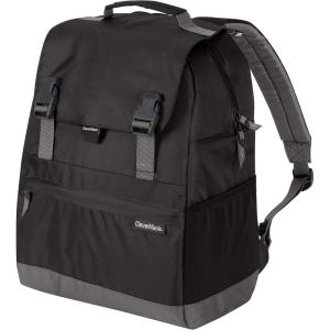CleverMade Insulated Backpack Cooler Bag – 18 Can Leakproof Cooler Backpack with Bottle Opener, Outer Zippered Storage and Mesh Side Pockets for Lunch, Work, Picnic, and Camping – Blue Stripe(Charcoal)