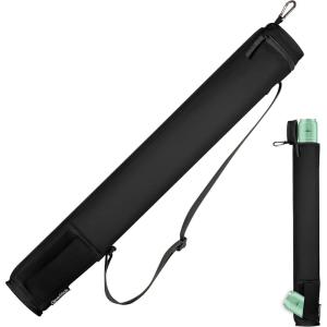 CleverMade Insulated Cooler Beer Tube Sleeve – 6 Cans / 72 oz Midnight/Black Portable Cooling Bag w/Shoulder Strap, Leak Proof Travel Ice Chest(Midnight)