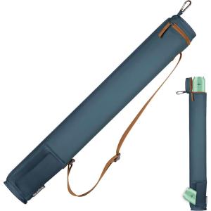 CleverMade Insulated Cooler Beer Tube Sleeve – 6 Cans / 72 oz Midnight/Black Portable Cooling Bag w/Shoulder Strap, Leak Proof Travel Ice Chest(Ocean)