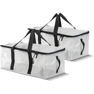 CleverMade Under Bed Storage Bag – Collapsible Storage for Shoes and Clothes Easy Use – Heavy Duty Utility Bag Home(Clear (42l) – Duffle – Pack of 2)
