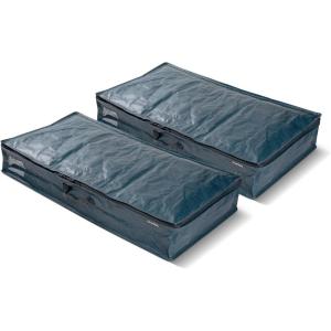 CleverMade Under Bed Storage Bag – Collapsible Storage for Shoes and Clothes Easy Use – Heavy Duty Utility Bag Home(Ocean (46l) – Storage – Pack of 2)