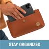 CleverMade Premium Zip Pouch Wallet Clutch with Multiple Storage Pockets and Wristlet Strap for Easy Carrying(Black)