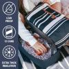 CleverMade Reusable Insulated Cooler Bag – Soft Leakproof Portable Tote for Travel, Beach, Picnic, Lunch – 17.7″x8.7″x13.4″, 1.59 lbs – Navy Striped