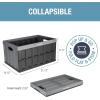 CleverMade Collapsible Storage Bins – Stone 1 Pack 46L – Stackable Containers Heavy Duty Capacity Folding Crates – Space-Saving for Home