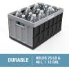 CleverMade Collapsible Storage Bins – Stone 1 Pack 46L – Stackable Containers Heavy Duty Capacity Folding Crates – Space-Saving for Home