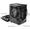 CleverMade Large Laundry Basket Hamper Bag, 90l Portable Collapsible Cart with Wheels, Heavy Duty Storage Organizer for Clothes & Groceries, Rolling Utility Tote with 75 lb Capacity, Foldable, Onyx