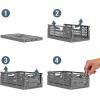 CleverMade Mini Collapsible Crates, 6-Pack Storage Bins, 3 Sizes, Blue/Gray/Black