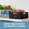 CleverMade Mini Collapsible Crates, 6-Pack Storage Bins, 3 Sizes, Blue/Gray/Black