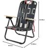 CleverMade Sequoia Folding Backpack Chair; 5 Recline Position Chair Great for Beach, Camping, and Picnics; Made From Recycled Materials, Black Obsidian(Obsidian)