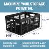 CleverMade Collapsible Milk Crate, Red, 1PK – 25L (6 Gal) Stackable Storage Bins, Holds 50lbs Per Bin – Clevercrates are Heavy Duty, Plastic Collapsible Storage Crate for Multi Purposes(Obsidian)