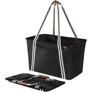 CleverMade Collapsible CarryAll Tote, Black (Pack of 2)