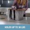 CleverMade Collapsible LUXE Tote – Reusable Grocery Shopping Storage Bag Organizer w/Handles Reinforced Bottom(Heather Gray)