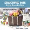 CleverMade Collapsible LUXE Tote – Reusable Grocery Shopping Storage Bag Organizer w/Handles Reinforced Bottom(Pretty in Peony)