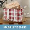 CleverMade Collapsible LUXE Tote – Reusable Grocery Shopping Storage Bag Organizer w/Handles Reinforced Bottom(Red Checker)