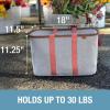 CleverMade Collapsible LUXE Tote – Reusable Grocery Shopping Storage Bag Organizer w/Handles Reinforced Bottom(Rose Herringbone)