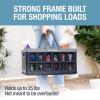 CleverMade Collapsible Shopping Basket 32L – Folding Grocery Basket with Handles, Stackable Reusable Storage Crate with 35 lb Capacity, Recycled Plastic, Car Trunk Organizer – Stone Gray(Stone)