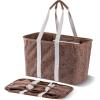 CleverMade Collapsible LUXE Tote – Reusable Grocery Shopping Storage Bag Organizer w/Handles Reinforced Bottom(Pretty in Peony)