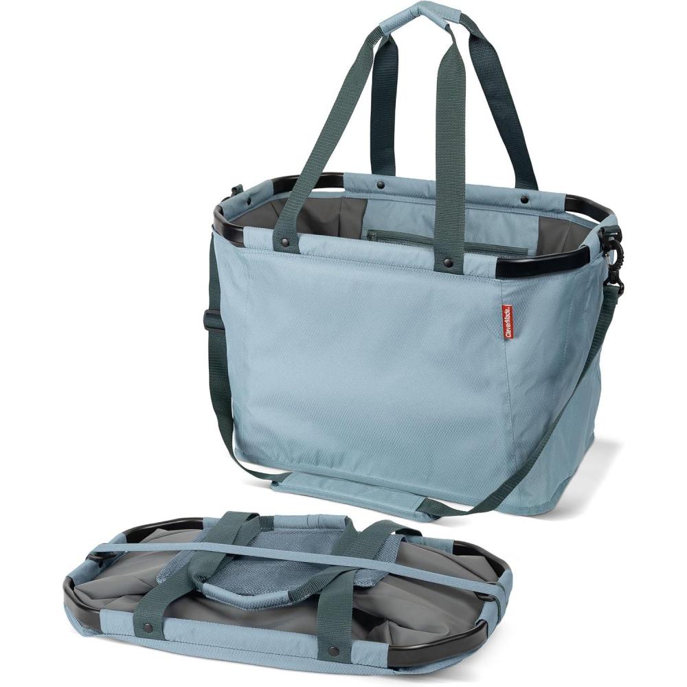 image:imageCleverMade Gear Hauler Pro Collapsible Outdoor Tote with Aluminum Frame HeavyDuty Recycled Fabric Utility Bag for Camping Beach Travel amp Grocery HaulingTide FoamGreen Gable
