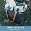 CleverMade Gear Hauler Pro Collapsible Outdoor Tote with Aluminum Frame, Heavy-Duty Recycled Fabric Utility Bag for Camping, Beach, Travel & Grocery Hauling(Ocean/Cognac)