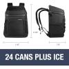CleverMade Pacifica Backpack Coolers Insulated Leak Proof, Midnight/Charcoal – 24 Can Insulated Cooler Bag, Picnic and Beach Backpack Lunch Box – Cooler Backpack Made From Recycled Materials(Midnight/Black)