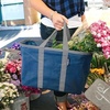 CleverMade EcoBasket Collapsible Tote Basket – Reusable Grocery Tote(Black/Black)