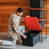CleverMade Tote Tower Single 5-Tier Heavy-Duty Organizer Rack for 27 Gallon Storage Totes, Garage Storage Shelving Unit, Vertical Bin Rack for Pantry, Laundry Room & Shed, Black(Single)
