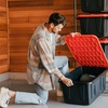 CleverMade Tote Tower Single 5-Tier Heavy-Duty Organizer Rack for 27 Gallon Storage Totes, Garage Storage Shelving Unit, Vertical Bin Rack for Pantry, Laundry Room & Shed, Black(Full)