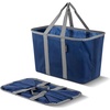 CleverMade EcoBasket Collapsible Tote Basket – Reusable Grocery Tote(Blue/Gray)