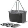 CleverMade EcoBasket Collapsible Tote Basket – Reusable Grocery Tote(Gray/Gray)