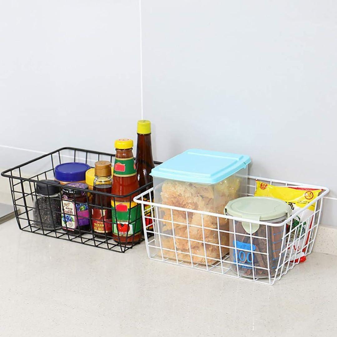 imagePARENCE Panier de Rangement en Mtal Organisateur Rectangulaire 20x15