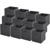 imageBox and beyond  Lot de 12 Paniers de Rangement  27 x 27 x 27cm  Tissu Jaune  Pliables  Avec Poignes  Rangement Dco  Chambre Salon Bureau  Style ModerneGris Anthracite