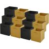 imageBox and beyond  Lot de 12 Paniers de Rangement  27 x 27 x 27cm  Tissu Jaune  Pliables  Avec Poignes  Rangement Dco  Chambre Salon Bureau  Style ModerneJaune et Noir