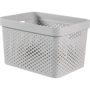 Curver | Bac Infinity 17L, Vert, 35,5 x 26,2 x 21,9 cm, Plastique recyclé(Gris Clair)