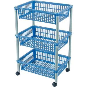 Axentia 235099 Chariot Universel avec 3 Paniers de Rangement, Plastique, 40 x 29 x 62 cm, Coloris aléatoire