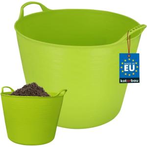 KOTARBAU® Auge en Caoutchouc Élastique 42L Seau Vert Fluo avec Poignées de Transport Panier de Jardin Universel et Flexible(Vert Fluo)