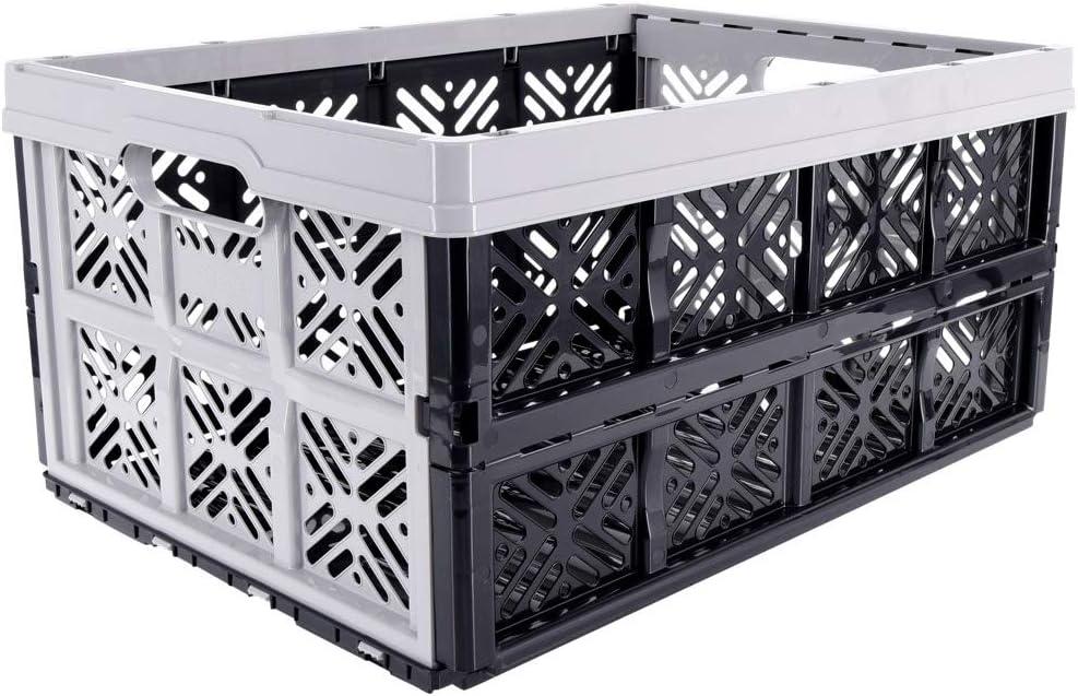 imagekeeeper Bote Pliante Robuste Ida Plastique Rsistante PP 48 x 35 x 23 cm 32 L Nordic BlueGris Urbain