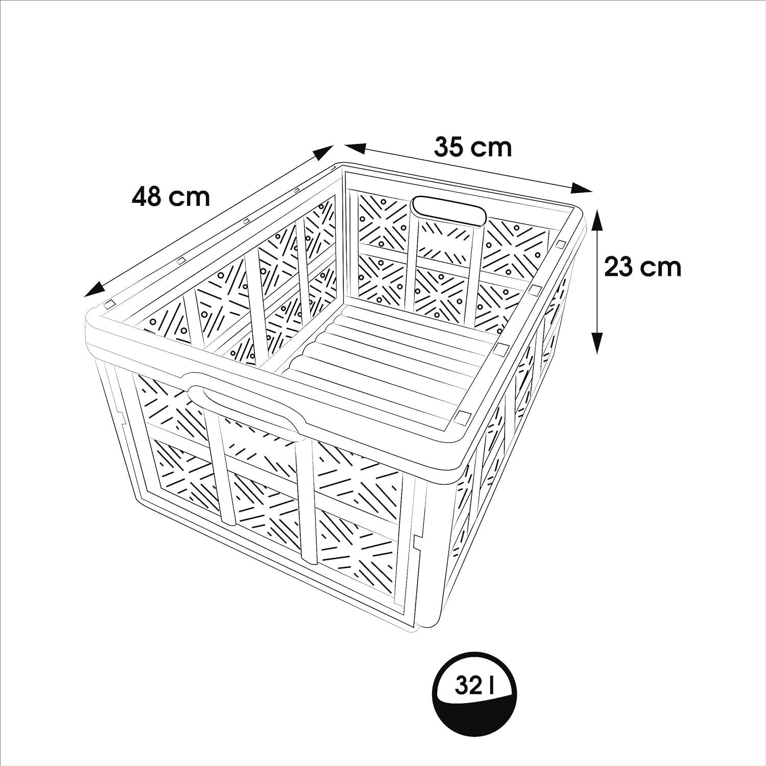 imagekeeeper Bote Pliante Robuste Ida Plastique Rsistante PP 48 x 35 x 23 cm 32 L Nordic BlueNordic Blue