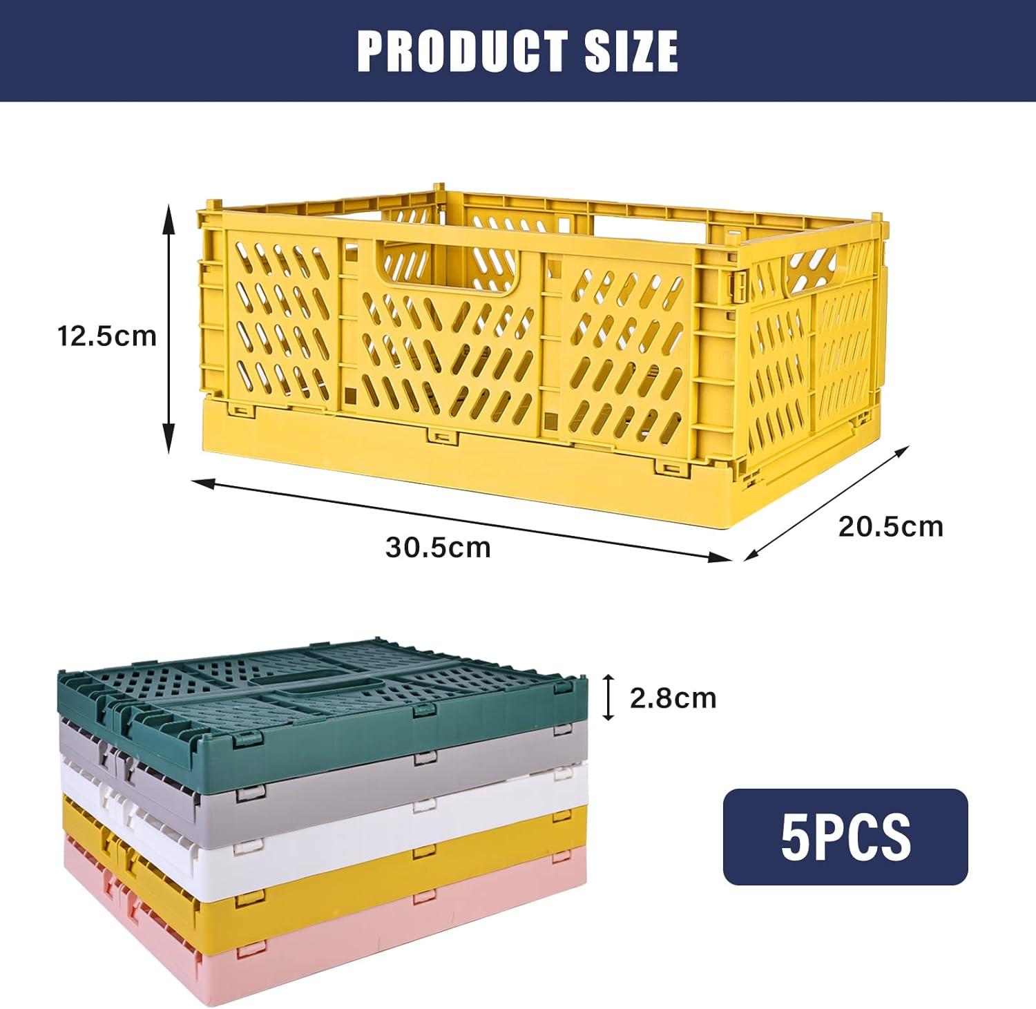 imageCaisse Rangement Pliante Paniers de Rangement 5 PCS Rangement Plastique Documents Pour Jouet Tissus Paniers Et Botes De Stable Boite Plastique Pliable Cuisine Salle De Bain Bureaum