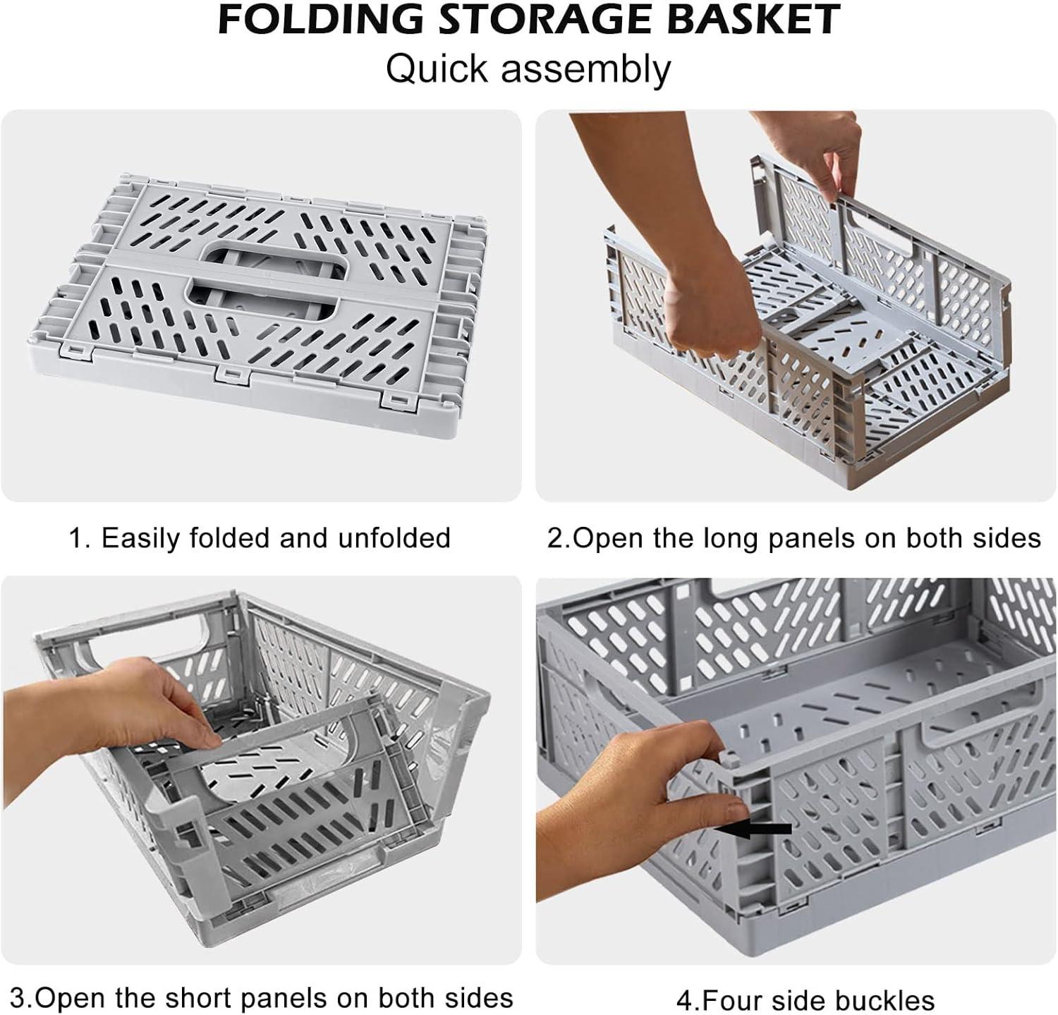 imageCaisse Rangement Pliante Paniers de Rangement 5 PCS Rangement Plastique Documents Pour Jouet Tissus Paniers Et Botes De Stable Boite Plastique Pliable Cuisine Salle De Bain Bureaum