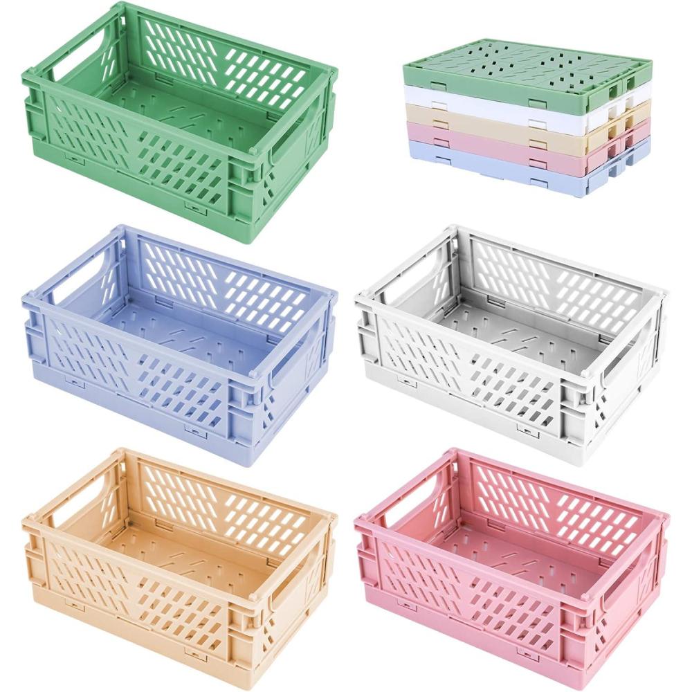 imageCaisse Rangement Pliante Paniers de Rangement 5 PCS Rangement Plastique Documents Pour Jouet Tissus Paniers Et Botes De Stable Boite Plastique Pliable Cuisine Salle De Bain Bureauxs