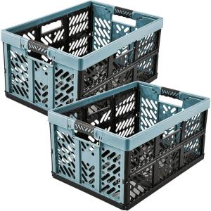 Keeeper Casier Pliant Professionnel avec Poignées Souples, 54 x 37 x 28 cm, 45 l, Ben, Gris Clair(Bleu / Noir)