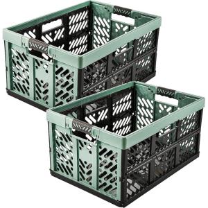 Keeeper Casier Pliant Professionnel avec Poignées Souples, 54 x 37 x 28 cm, 45 l, Ben, Gris Clair(Vert  Style Nordique)