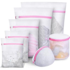 Sac à Linge pour Machine à Laver,5 Set Filet à Linge pour Machine à Laver,Laundry Bag pour Articles délicats,Soutien-Gorge,Chemisier,sous-vêtements,Chaussures,vêtements de bébé,Wash Bag etc (Rose)(Gris)