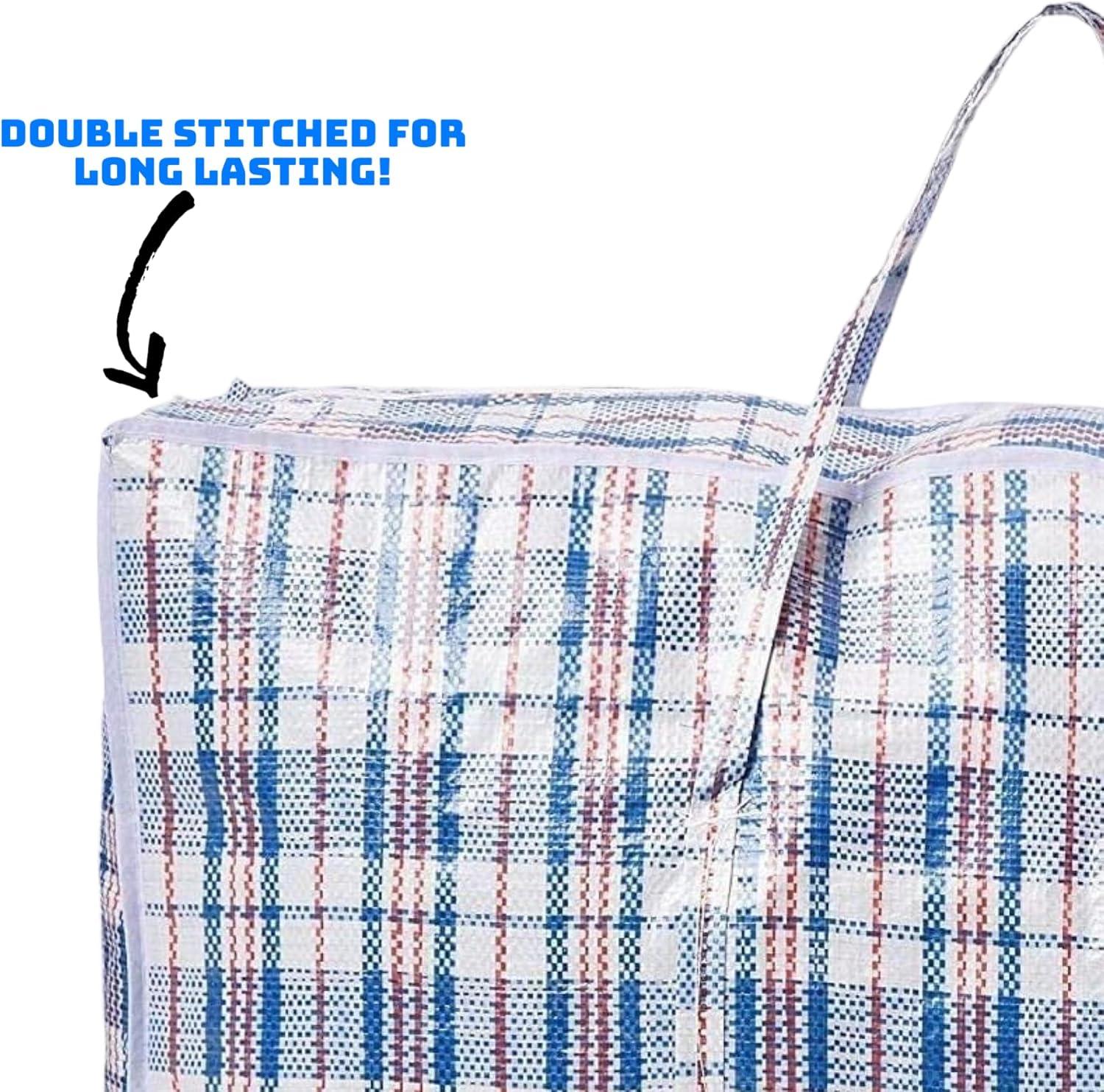 imageLot de 5 sacs linge solides extra larges avec fermeture clair rutilisables 60 x 80 cm