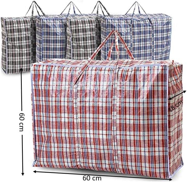 imageLot de 5 sacs linge solides extra larges avec fermeture clair rutilisables 60 x 80 cm