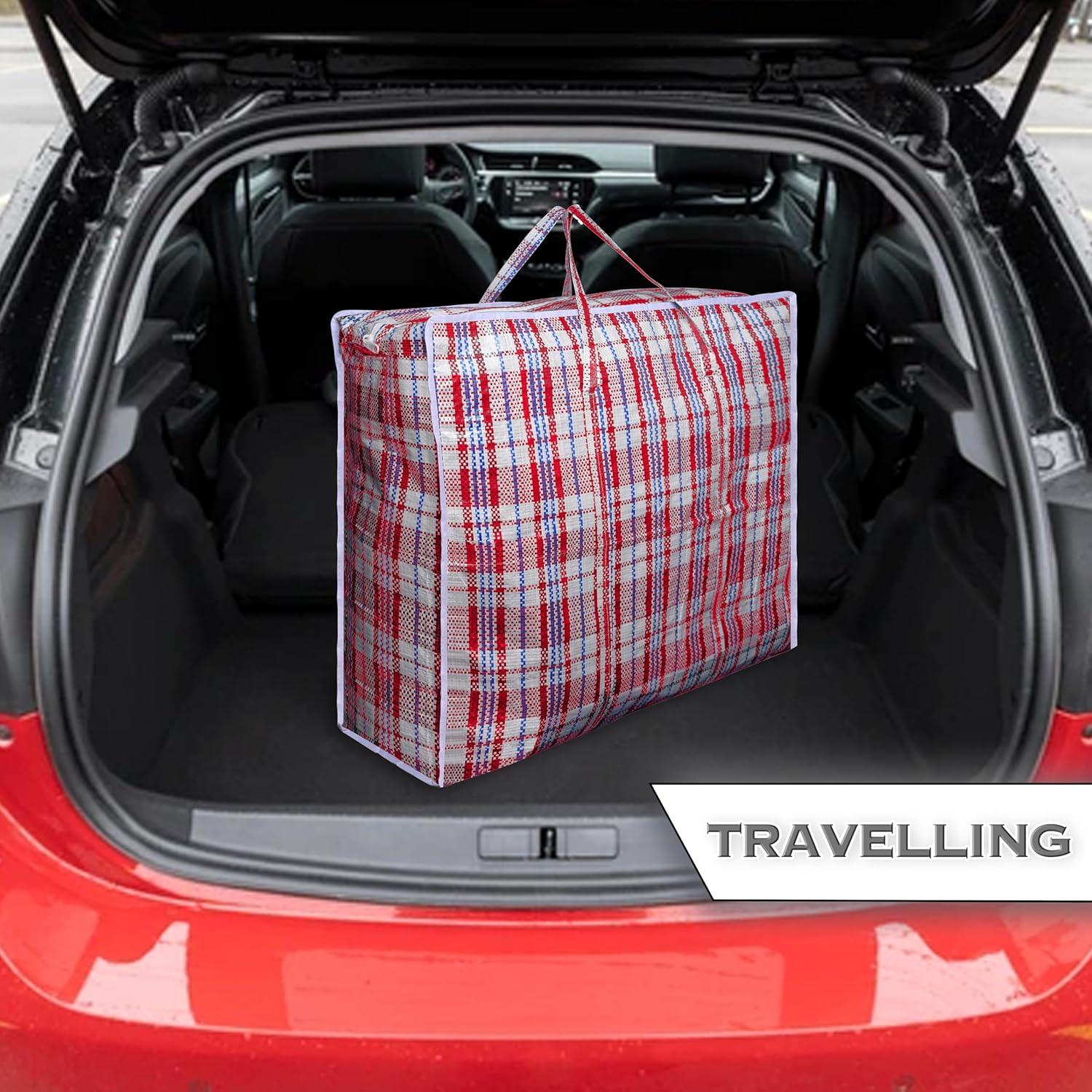 imageLot de 5 sacs linge solides extra larges avec fermeture clair rutilisables 60 x 80 cm