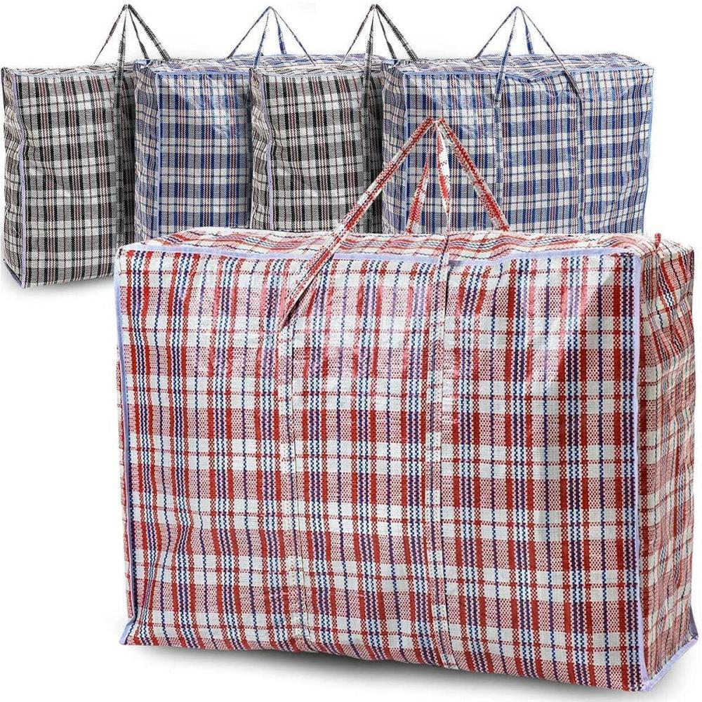 imageLot de 5 sacs linge solides extra larges avec fermeture clair rutilisables 60 x 80 cm