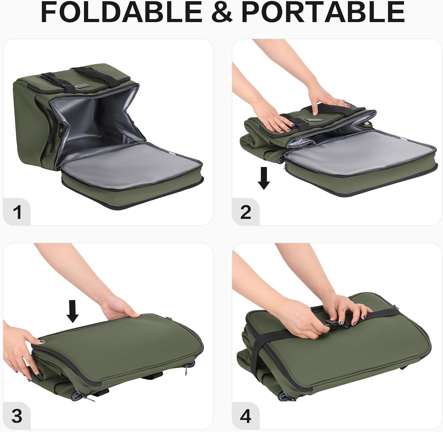 imageGlacire Grand Pliable Sac Isotherme Impermable Souple Glaciere pour Pique Nique Courses Camping Voyage picerie et Pche 42LVert